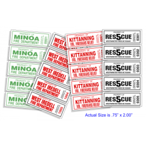 (100) 3/4" x 2" Reflective Inventory Control Equipment Markers